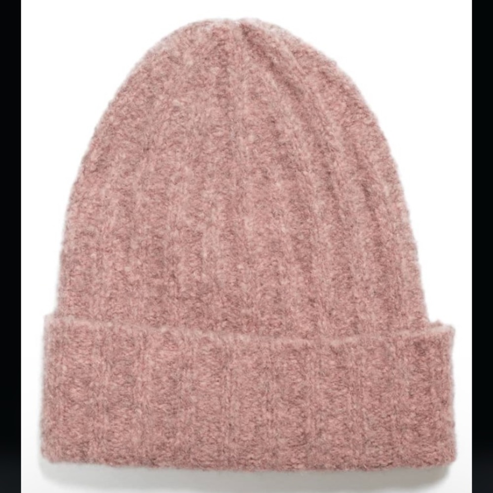 Vince alpaca rib knit beanie hat Pink OS